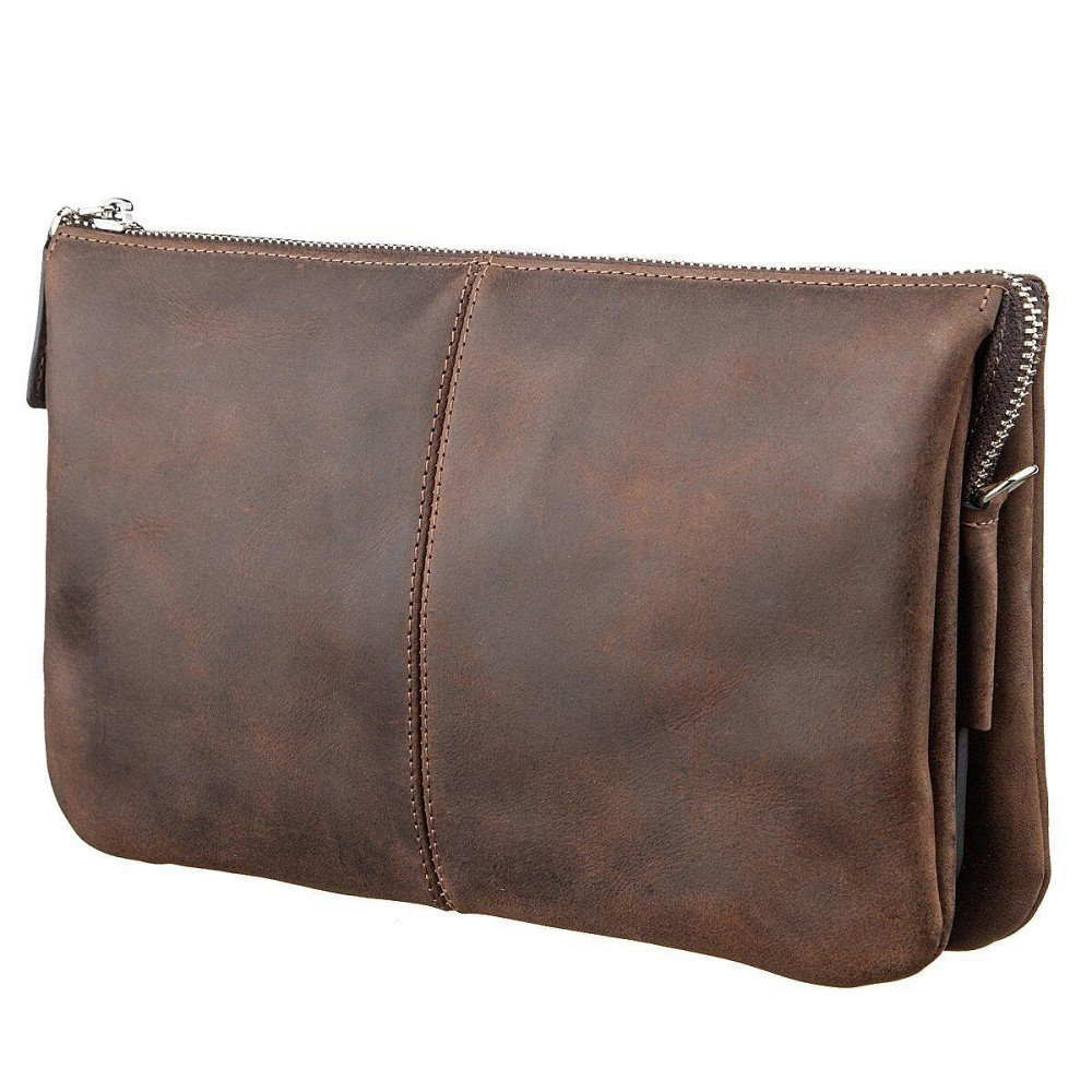 Барсетка чоловіча вінтажна GRANDE PELLE 11145 шкіряна Коричнева Київ - фото 2