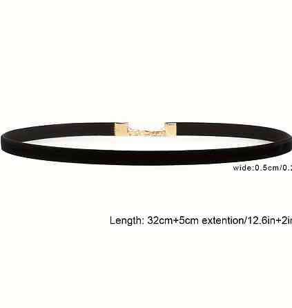 Флоковый чокер черный, бархатный чокер на шею Киев