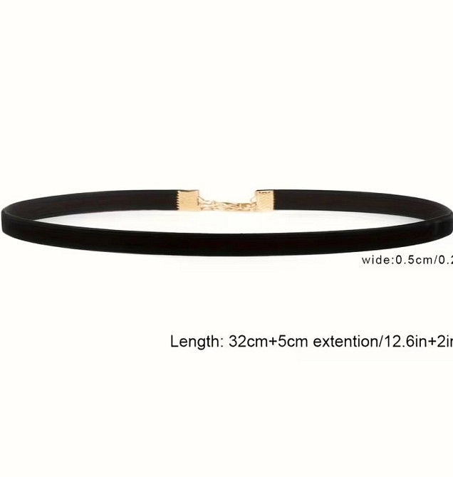 Флоковый чокер черный, бархатный чокер на шею Киев - изображение 3