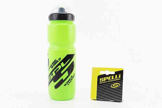 Фляга пластикова 800мл, з захисною кришкою, чорно-зелена SWB-528-L Киев