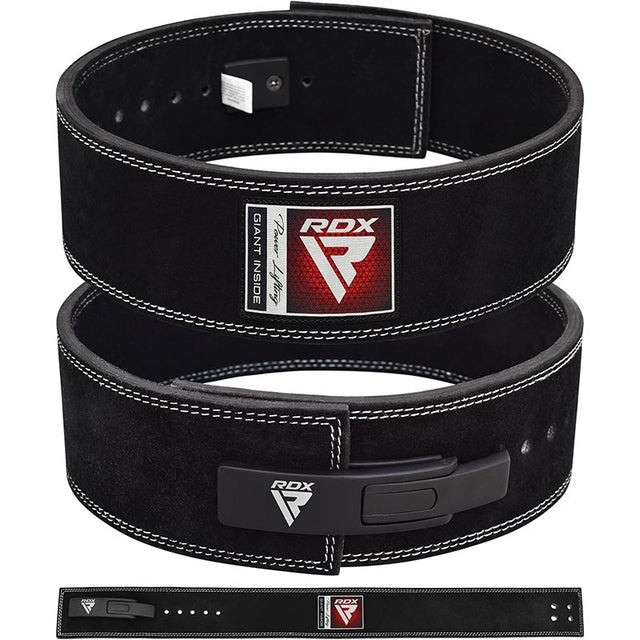 Пояс для важкої атлетики RDX 4 Pro Liver Buckle шкіряний Black Plus XL Кам'янське - фото 1