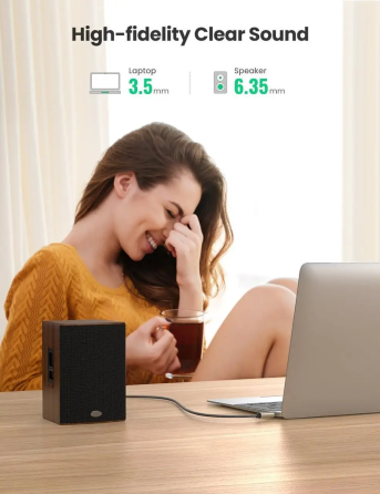 Аудиокабель UGREEN 3.5mm - 6.35mm, 2м, серый Киев