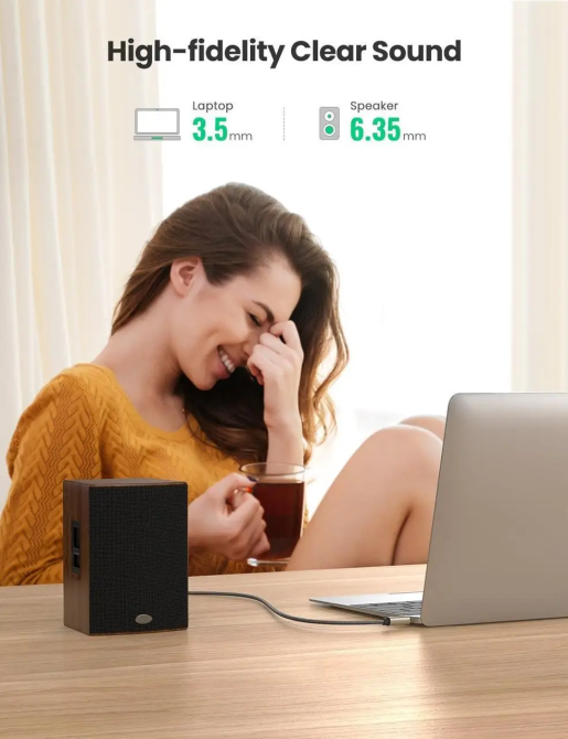 Аудиокабель UGREEN 3.5mm - 6.35mm, 2м, серый Киев - изображение 5