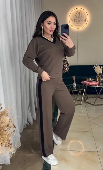 Жіночий костюм з рубчику з брюками палаццо Одеса - фото 17