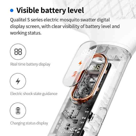 Електронна мухобійка Xiaomi Quality zero digital mosquito swatter technology version S2 Одеса