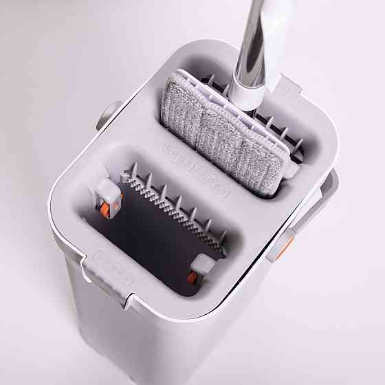 Household Набір для прибирання з плоскою шваброю та двосекційним відром з віджимом, насадка з м Коломия