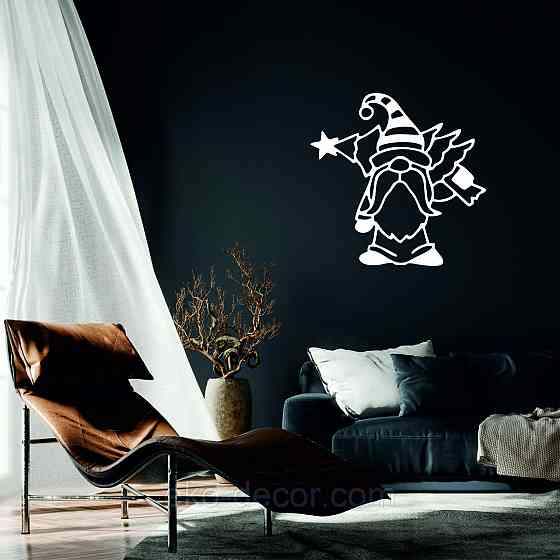 Декоративное настенное Панно «Гном», Декор на стену 50*50 см, Белый Киев