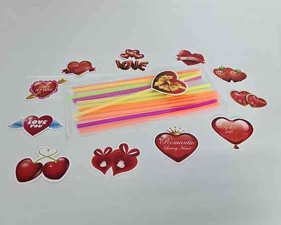 Соломка-трубочка "Любов" d6-260мм люминесц (12)*500 (1 шт) Харків