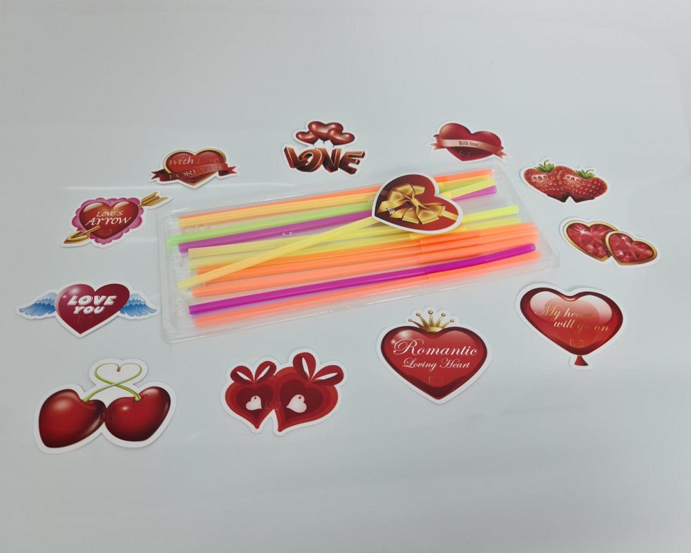 Соломка-трубочка "Любов" d6-260мм люминесц (12)*500 (1 шт) Харків - фото 2