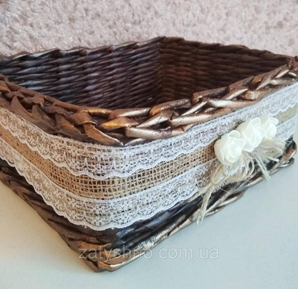 Кошик із лози лоток на подарунки Київ - фото 4