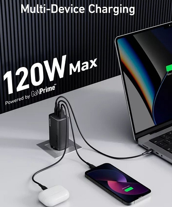 Зарядное устройство Anker 737 GaN Prime 120W. Киев - изображение 1