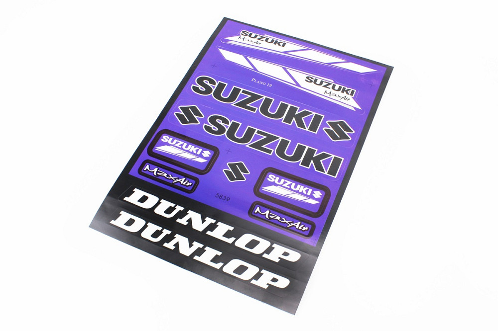 Наклейки на планшеті "Suzuki / Dunlop" сині набір 11шт 23х32, 5839B Бершадь - изображение 1
