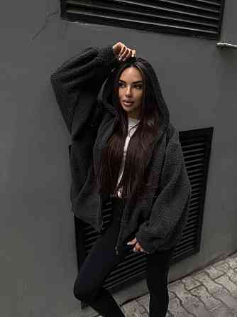 Жіночий повсякденне тепле хутряне хутро тенди Графіт Одеса