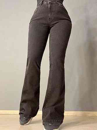 Джинсы женские Sherocco 7032 клеш от колена высокая посадка стрейчевые коричневые, чёрний з коричневим, 29, 29, 75 см, 100 см Киев