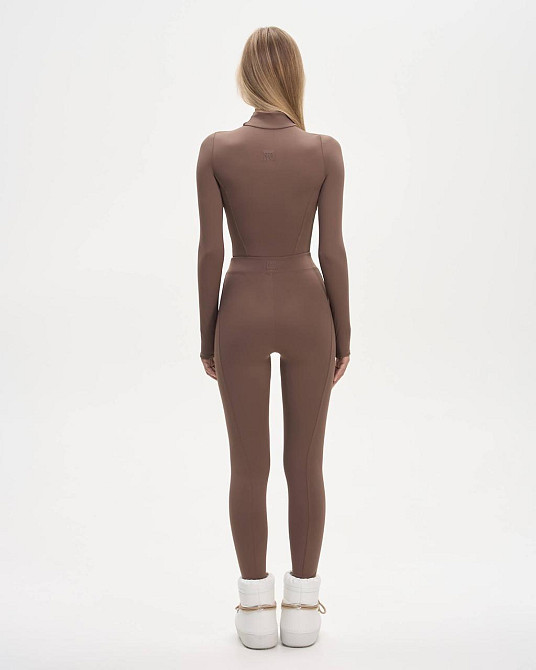 Женский повседневный термо костюм двойка: боди и лосины из ткани пума Мокко, 44/46 Одесса - изображение 2