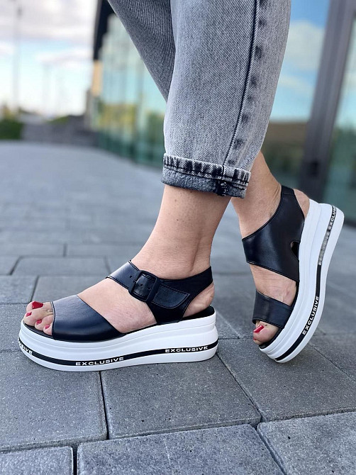 teona Босоніжки жіночі TEONA 123 чорні (літо, шкіра натуральна) (4104) 36 Коломия - фото 1