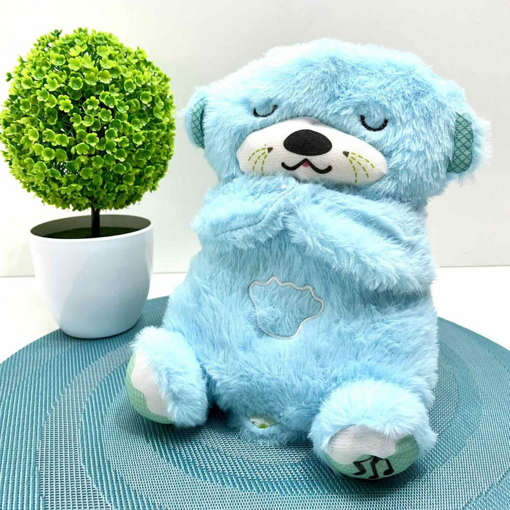 Видра інтерактивна дихає підсвічується сопить і відтворює заспокійливу музику Блакитна (853-1) Чернігів - фото 1