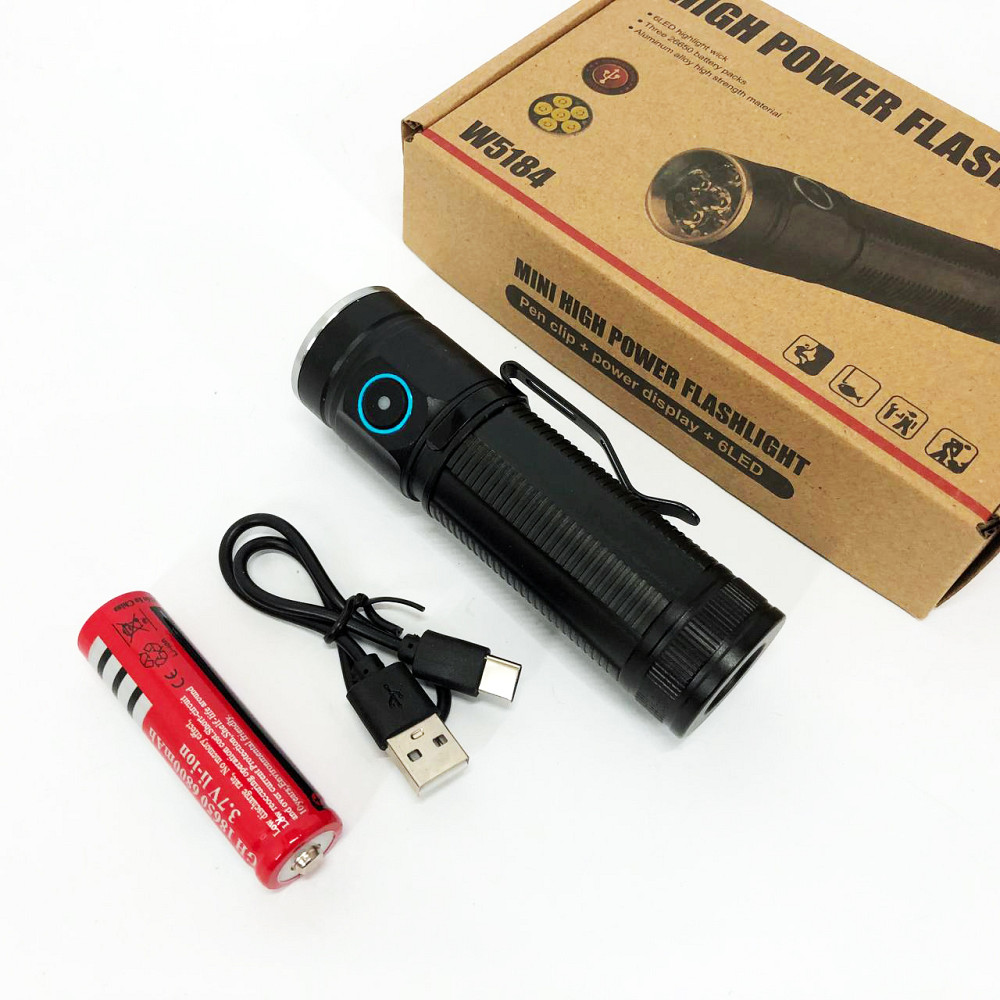 Фонарик светодиодный для туриста W5184-6XHP360, Перезаряжаемый ручной фонарь, Фонарь военный зсу YX-21 Львов - изображение 3