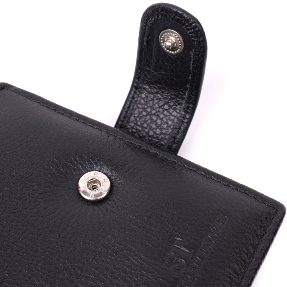 Отменный горизонтальный бумажник для мужчин из натуральной кожи ST Leather 22465 Черный Киев - изображение 9
