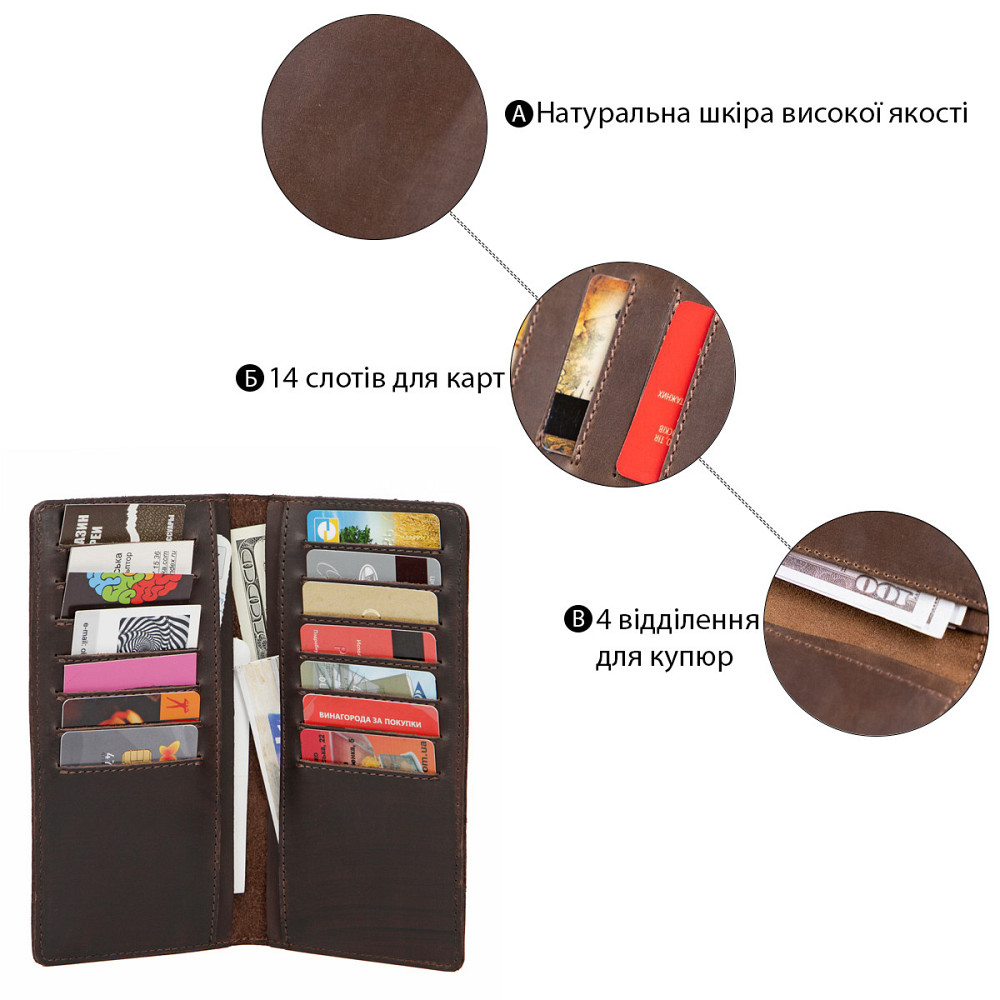 Гаманець SHVIGEL 13789 Коричневий Київ - фото 6