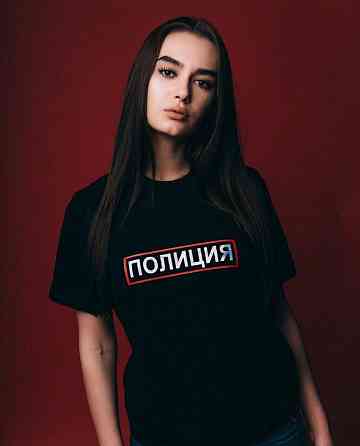 Чорна жіноча футболка ПОЛІЦІЯ Чернівці