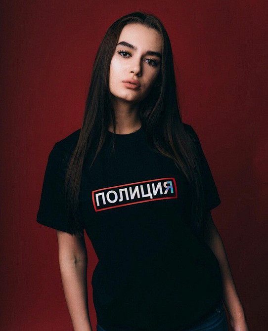 Чорна жіноча футболка ПОЛІЦІЯ Чернівці - фото 1