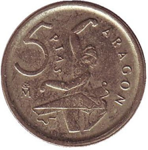 Арагон. Балерина. Монета 5 песет. 1994 рік, Іспанія.(Г) Полтава - фото 1