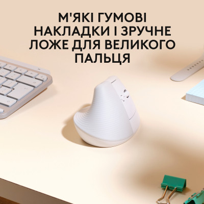 Мышка Logitech Lift for Mac Vertical Ergonomic Mouse Off White (910-006477) Винница - изображение 9