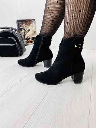 Черевики жіночі ARLETT чорні замша натуральна висота каблука 6см розмір 36р. 37р. (1216) Коломия