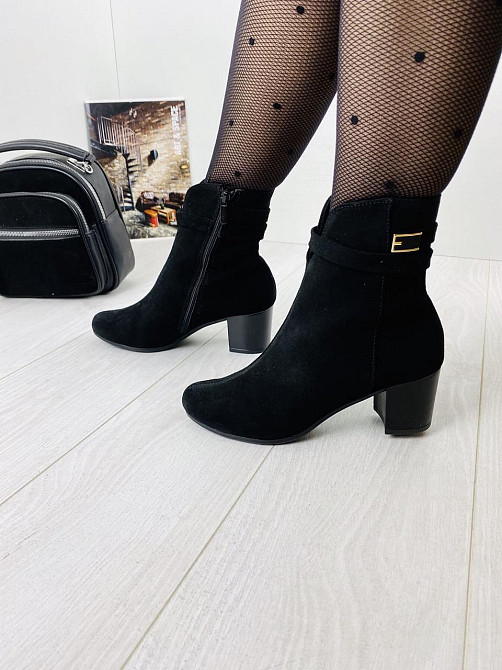 Черевики жіночі ARLETT чорні замша натуральна висота каблука 6см розмір 36р. 37р. (1216) Коломия - фото 6