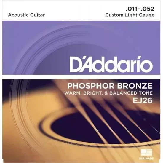 Струны для акустической гитары D'Addario EJ26 Phosphor Bronze Custom Light Acoustic Guitar Strings 1 Одеса - фото 1