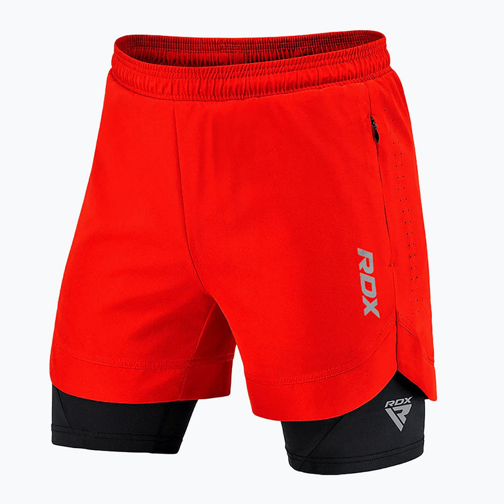 Компресійні шорти для RDX MMA T16 2-в-1 RED/BLACK-L Кам'янське - фото 1