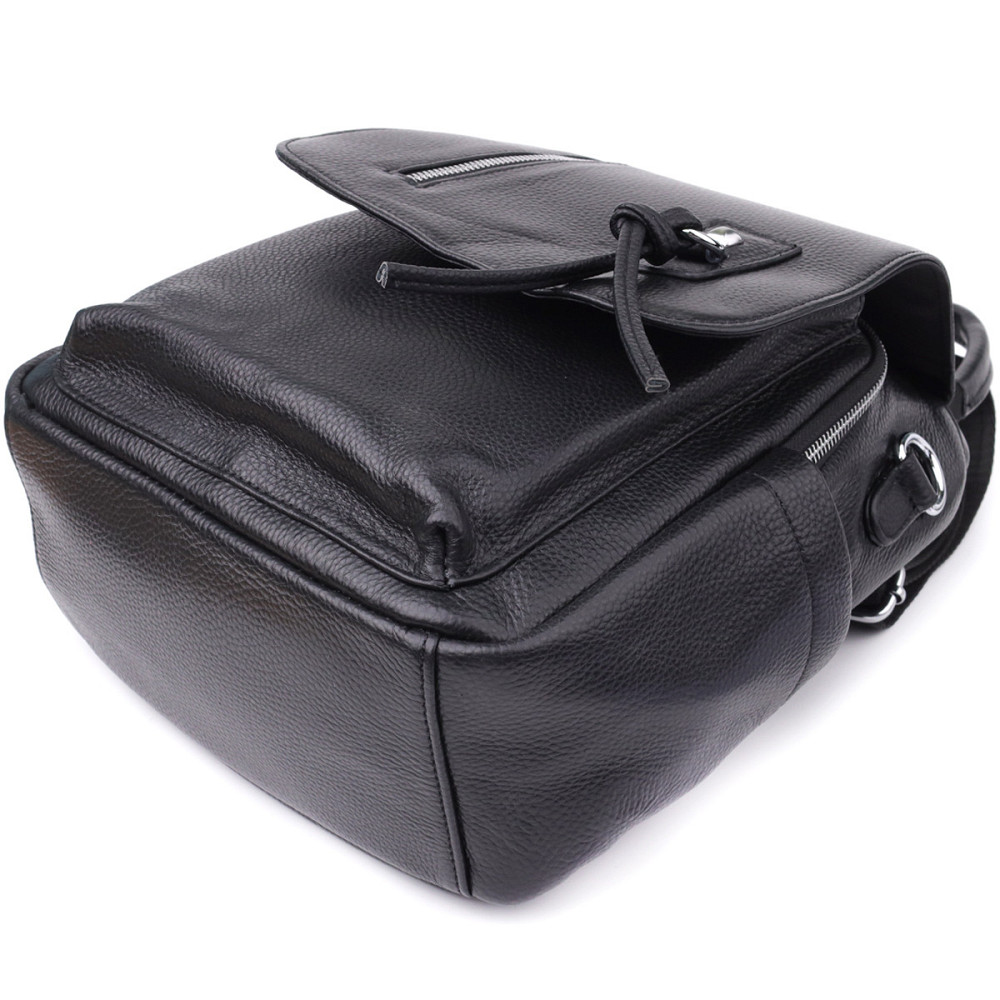 Класичний жіночий рюкзак з натуральної шкіри Vintage 23061 Чорний Київ - фото 5