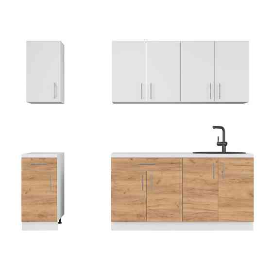 Кухня модульна Еверест Оптіма набір №3 Німфея альба+Дуб крафт золотий 2,6 м (без стільниці) (DTM-5701) Львів