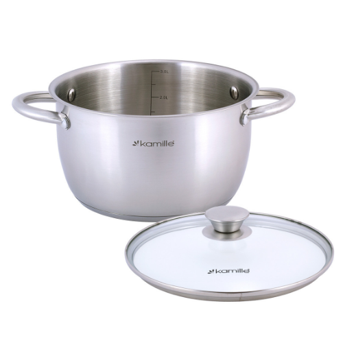 Каструля нержавіюча сталь 3л з кришкою порожнисті ручки 4902 KAMILLE Житомир - изображение 6
