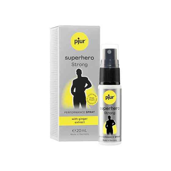 Пролонгирующий спрей pjur Superhero Strong Spray 20 ml, с экстрактом имбиря, впитывается в кожу Sex Aura Киев