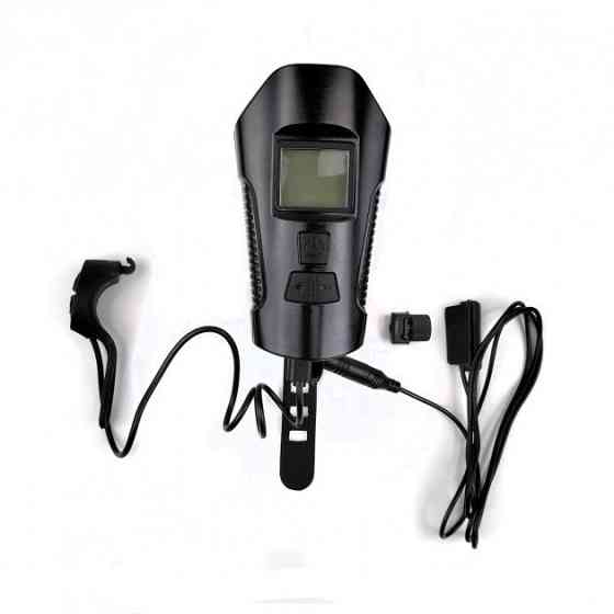 Велосипедний передній ліхтар фара FY-317 з сигналом та велокомп'ютером Київ