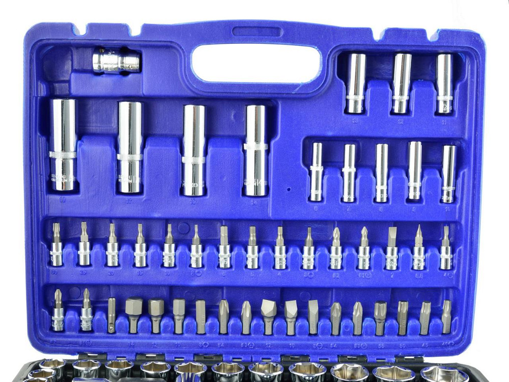 Набір головок торцевих 1/2", 1/4"   94 штуки 8-32 мм з трищіткою Стрий - фото 3