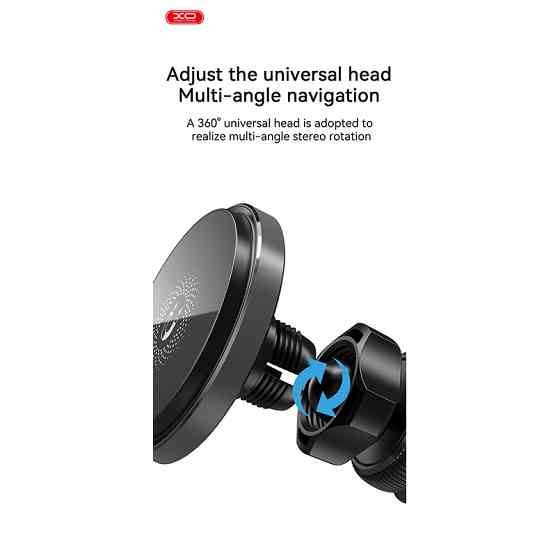 Тримач телефону автомобільний XO з бездротовою зарядкою CX015 15W Magnetic Car Air Outlet Wireless чорний Львів