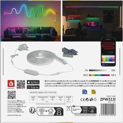 Світлодіодна стрічка EMOS ZPW313I NEON white 3 m 24 Вт RGBIC WiFi (ZPW313I) Вінниця - фото 11