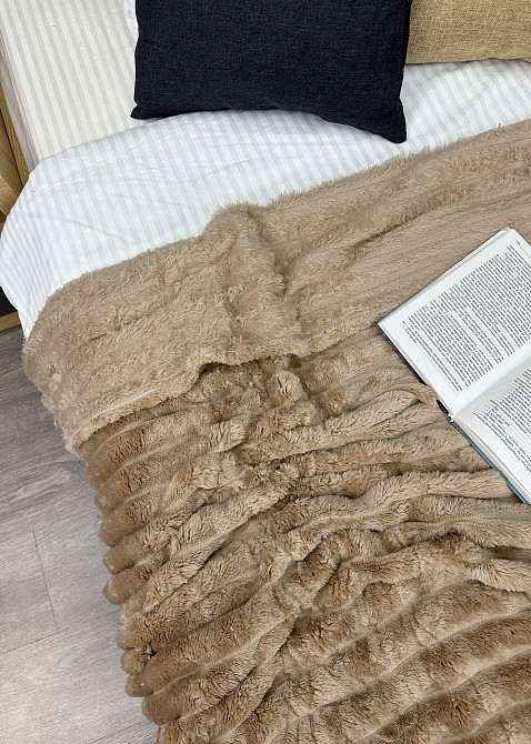 Плед-покривало смужка Шарпей 210х220 см (+-10см) Карамельний (87-201) Київ - фото 6