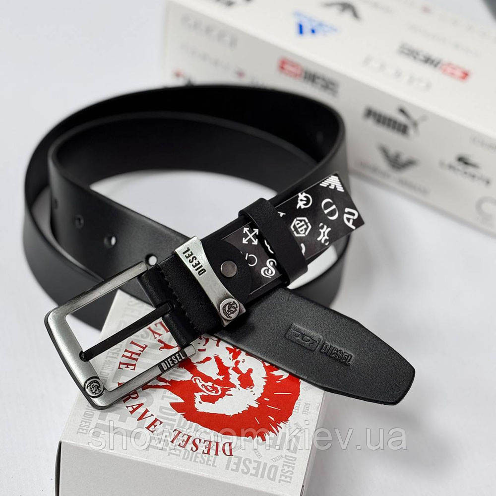 Мужской кожаный брендовый ремень Diesel (3840) Киев - изображение 2