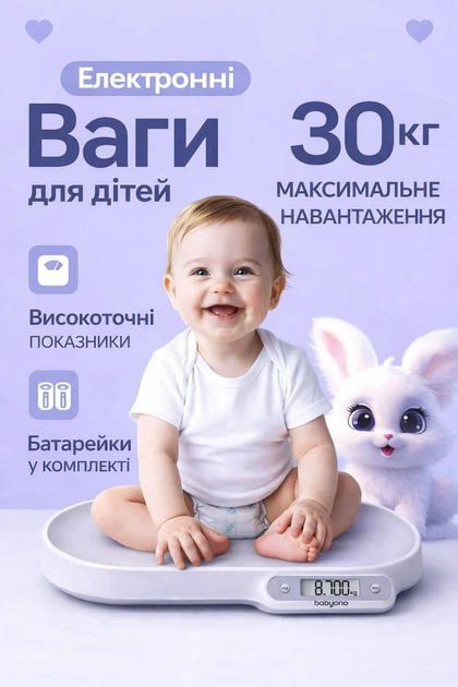 Дитячі ваги для новонароджених електронні цифрові для контролю ваги малюків для зважування дітей немовлят до 30 кг з високою точністю вимірювання макс Кривий Ріг - фото 1