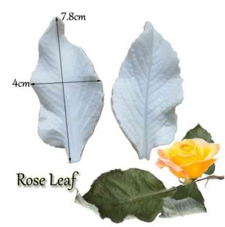 Силіконовий молд Листя троянди 78 на 40 мм білий Київ