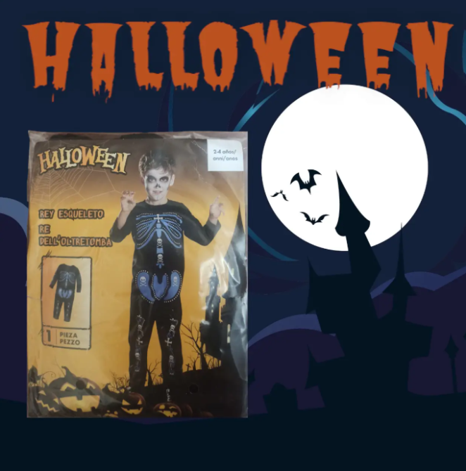 Костюм на Хеловін для хлопчика Король Скелетів чорно-синій 2-4 (98-104 см) Київ - фото 5