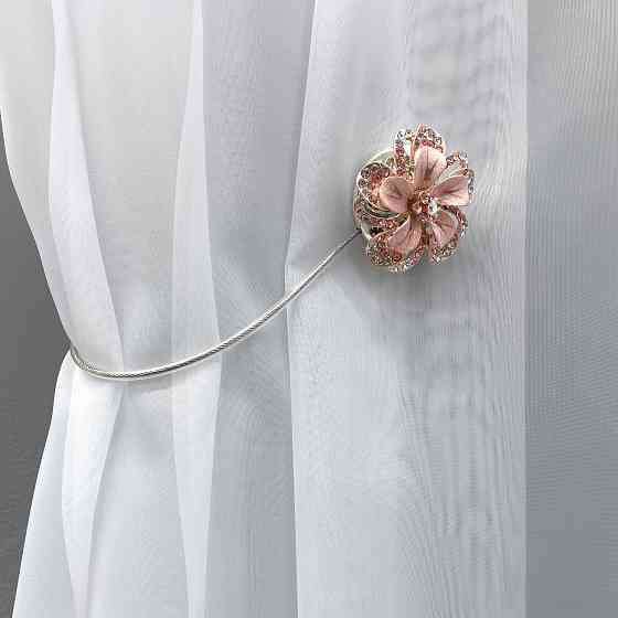 Магніти для штор та гардин "Flowers" набір 2 шт Персиковий (81-208) Київ