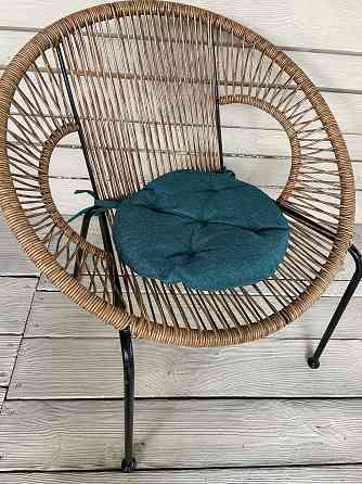 Подушка для стільців (38x38х5 см) кругла Decorator Мальмо колір лазурний 84-045 Київ