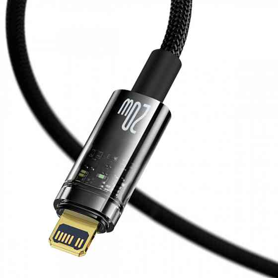 Кабель Baseus Explorer Series Auto Power-Off Fast Charging Data Cable Type-C to IP 20W 1m Black Київ