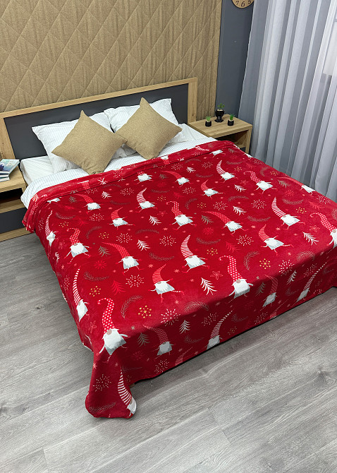Плед-покривало Decorator WellSoft 150х210 см з різдвяним принтом Червоний (87-180) Київ - фото 3