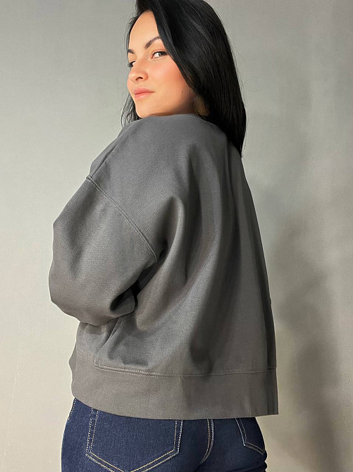 Свитшот женский U S 293 широкий оверсайз трикотаж надпись WANT, графит, one size Киев - изображение 9